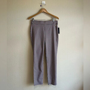 Tommy Hilfiger Red & Black Houndstooth Ankle Pants